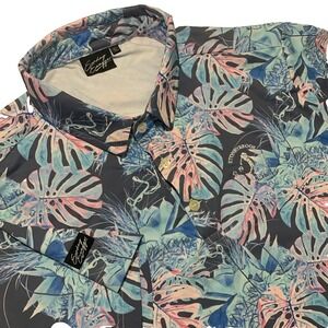 Sunday Swagger Mens XL Floral Performance Stretch Golf Polo Shirt Blue Pink Gray